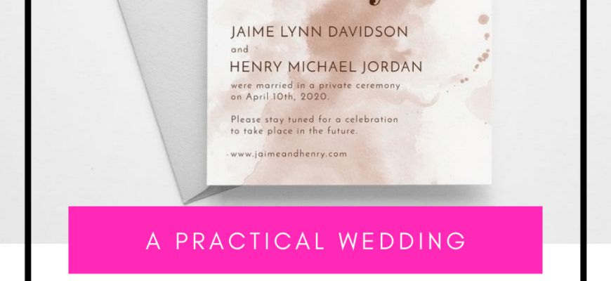 Wedding Announcements For 2020 | A Practical Wedding